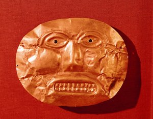 Máscara funeraria Calima, de Restrepo, Valle del Cauca, c.550-450 a.C.